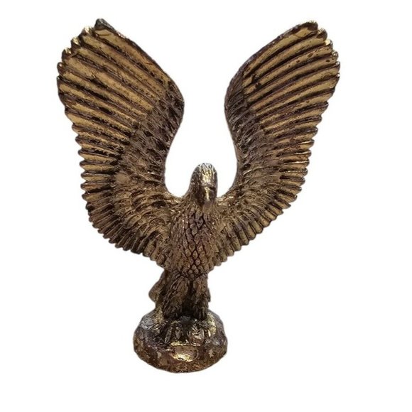 Fine Pewter Miniature Eagle Raised Wings 1987 Vintage Highly Detailed 3" Figure - Picture 4 of 7